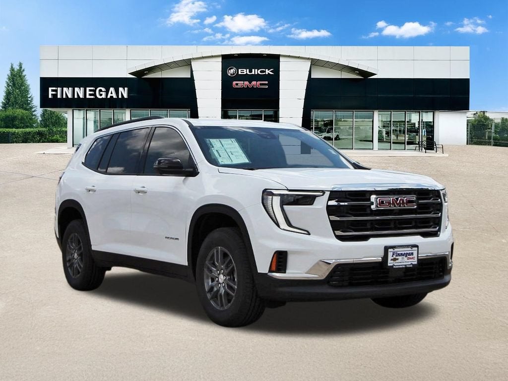 2026 GMC Acadia Elevation in Summit White — front three-quarter view