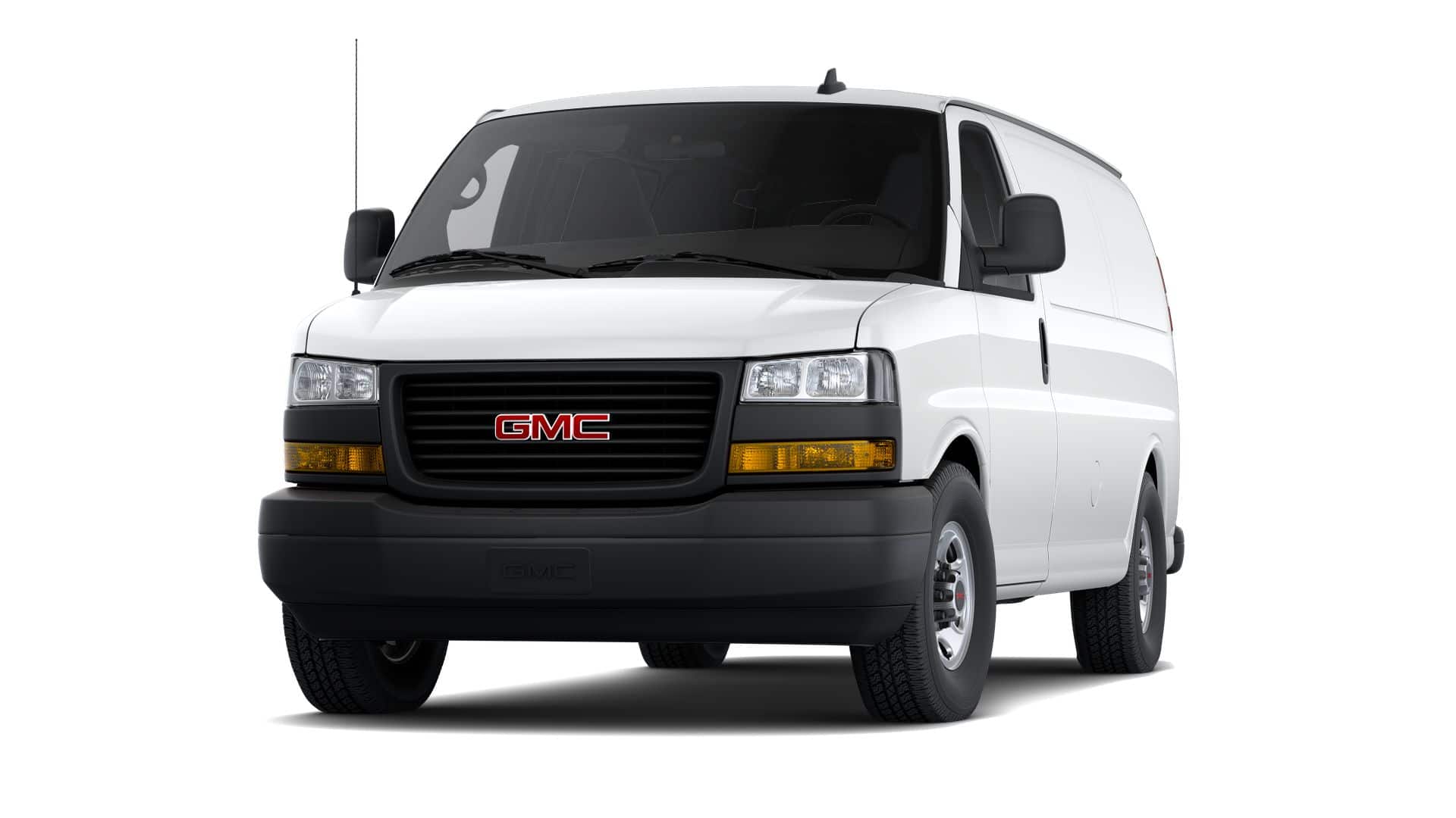 2026 GMC Savana Cargo Work Van in Summit White — front three-quarter view