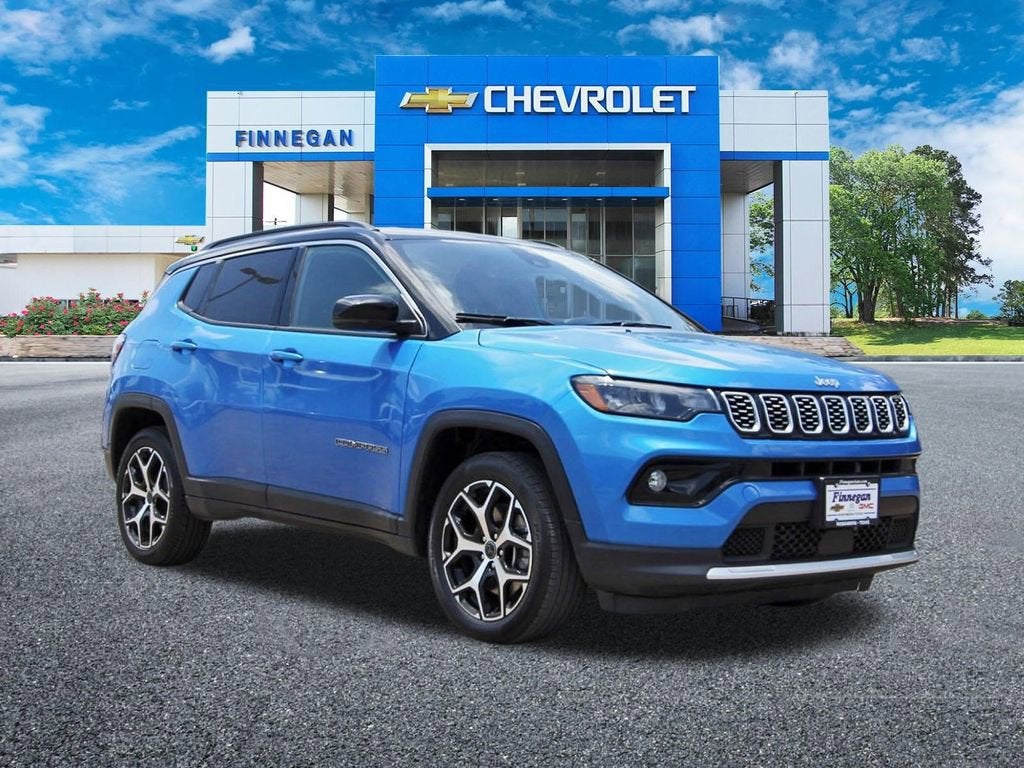 2025 Jeep Compass Limited in Blue — front three-quarter view