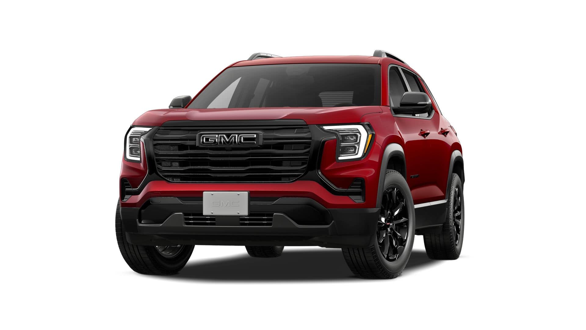 2027 GMC Terrain FWD Elevation in Volcanic Red Tintcoat — front three-quarter view