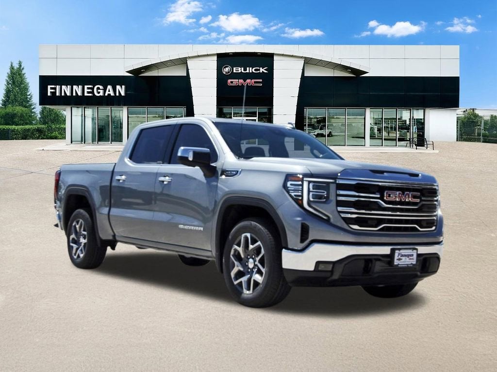 2026 GMC Sierra 1500 SLT in Sterling Metallic — front three-quarter view