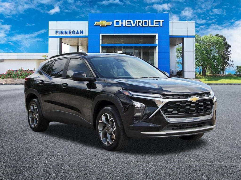 2025 Chevrolet Trax LT in Mosaic Black Metallic — front three-quarter view