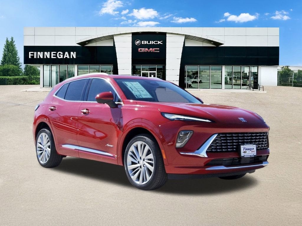 2026 Buick Envision Avenir in Brilliant Red — front three-quarter view